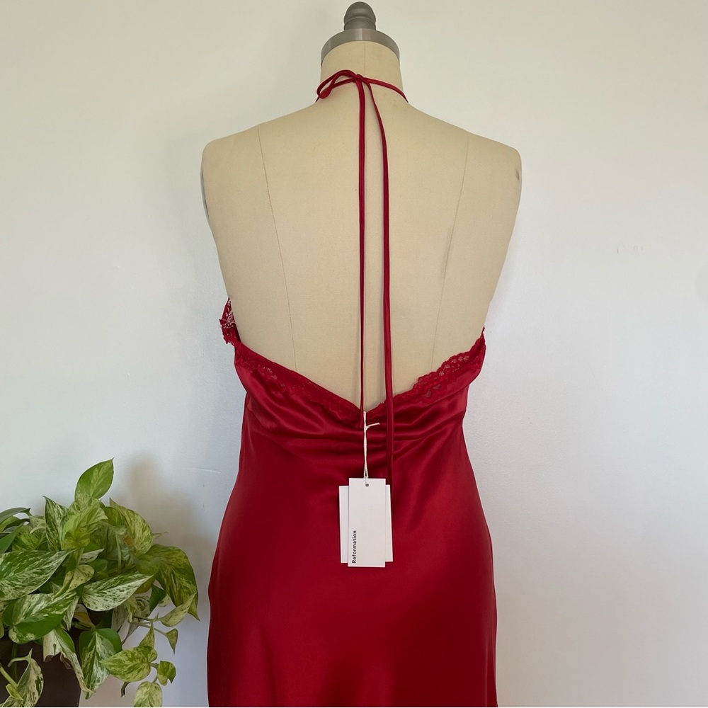 Reformation Aara Silk Dress in Sundried Tomato - Picture 9 of 11
